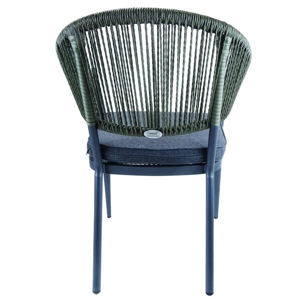 Stoel | PVC Rotan/Aluminium | Grijs/Groen | In-/Outdoor | 570x630x820(h)mm