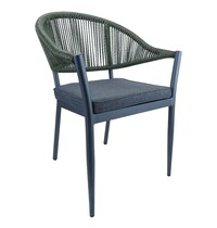E.R.S. Stoel | PVC Rotan/Aluminium | Grijs/Groen | In-/Outdoor | 570x630x820(h)mm