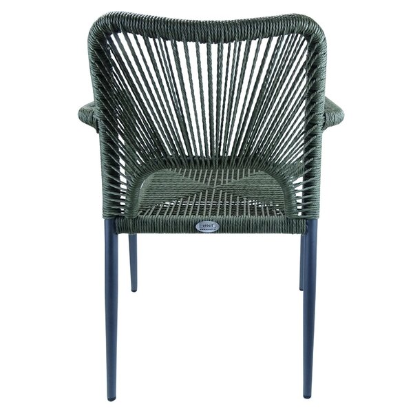 Stoel | PVC Rotan/Aluminium | Groen | Grijs Frame | In-/Outdoor | 560x640x800(h)mm