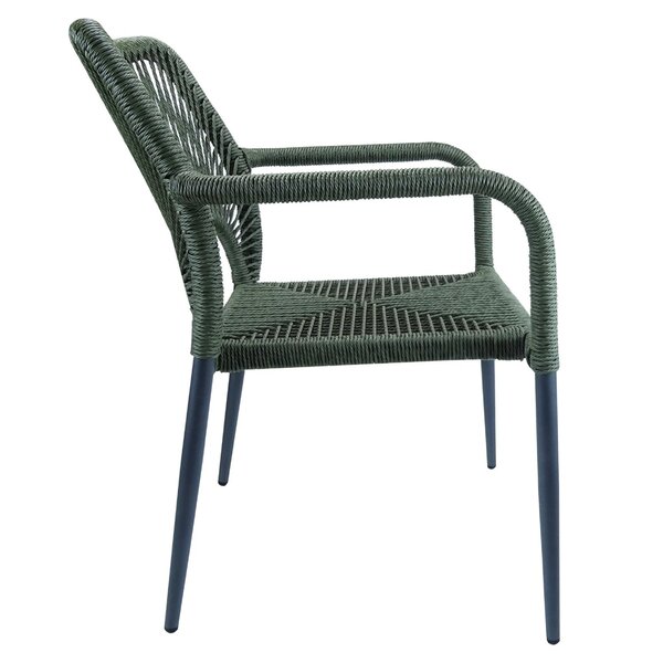 Stoel | PVC Rotan/Aluminium | Groen | Grijs Frame | In-/Outdoor | 560x640x800(h)mm