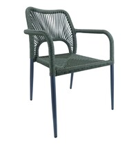 E.R.S. Stoel | PVC Rotan/Aluminium | Groen | Grijs Frame | In-/Outdoor | 560x640x800(h)mm 