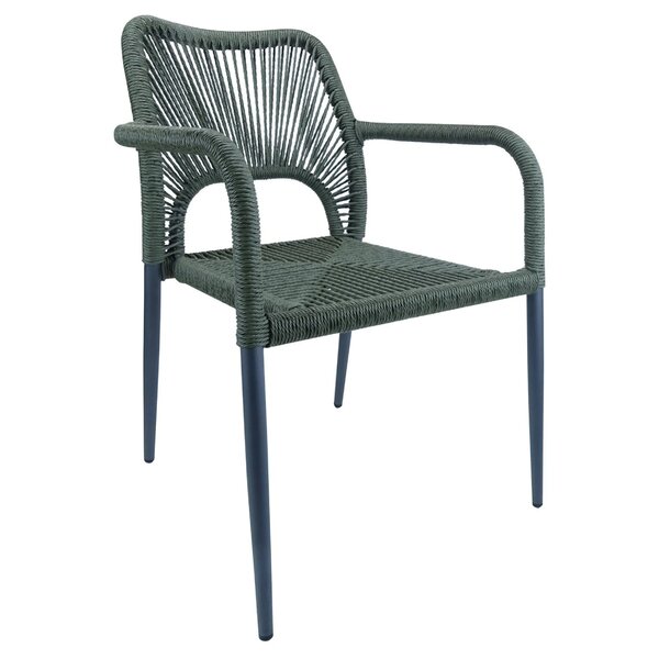 Stoel | PVC Rotan/Aluminium | Groen | Grijs Frame | In-/Outdoor | 560x640x800(h)mm