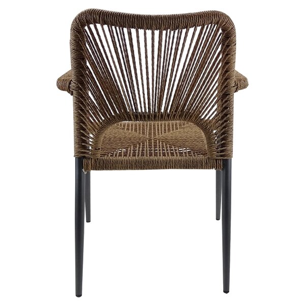 Stoel | PVC Rotan/Aluminium | Cognac | Grijs Frame | In-/Outdoor | 560x640x800(h)mm