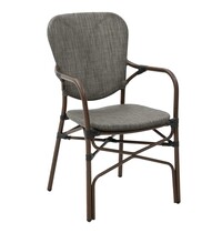 E.R.S. Stoel | Textileen/Aluminium | Taupe | Bruin Frame | In-/Outdoor | 560x620x930(h)mm
