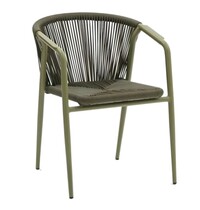 E.R.S. Stoel | Rotan/Aluminium | Groen | In-/Outdoor | Stapelbaar | 570x640x760(h)mm