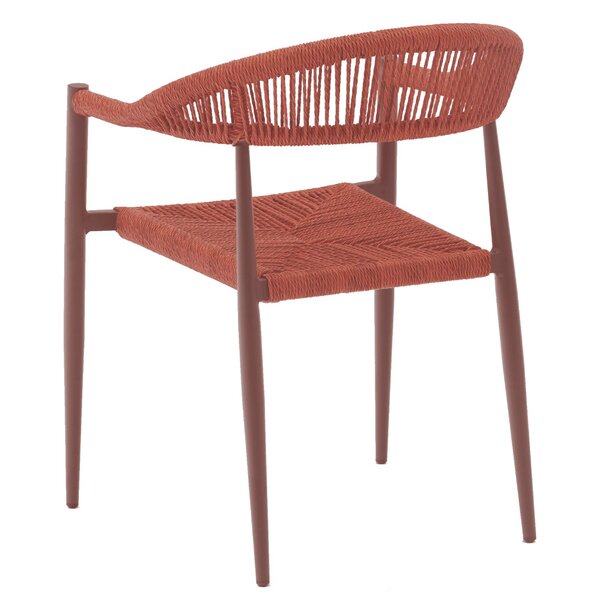 Stoel | Rotan/Aluminium | Rood | In-/Outdoor | Stapelbaar | 560x590x770(h)mm