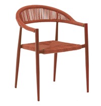 E.R.S. Stoel | Rotan/Aluminium | Rood | In-/Outdoor | Stapelbaar | 560x590x770(h)mm