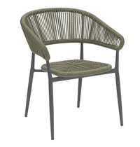 E.R.S. Stoel | PVC Rotan/Aluminium | Groen | Grijs Frame | In-/Outdoor | 620x620x760(h)mm