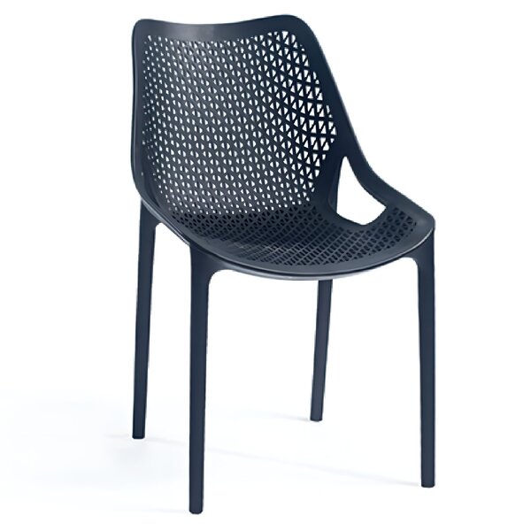 Stoel | Kunststof | Zwart | In-/Outdoor | 500x610x800(h)mm