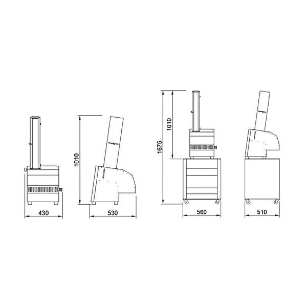 Stokbrood-/Baguettesnijmachine | MERCURY | Invoer 134x100mm | Snijdikte 13-90mm | 0.18kW (230V) | Optioneel Onderstel + Timer | 430x530x1010(h)mm
