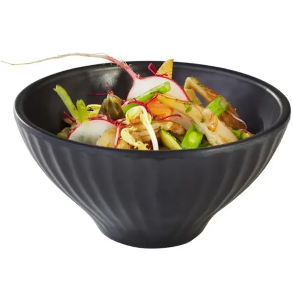 Kom | AIKO | Melamine | Zwart | 20cl | Per Stuk | Ø115x60(h)mm