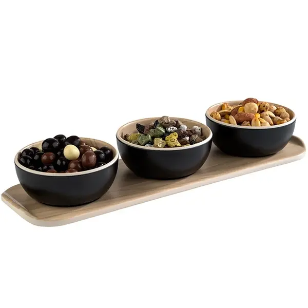 Dipschaaltje | FRIDA | Melamine | Zwart | 10cl | Per Stuk | Ø85x35(h)mm