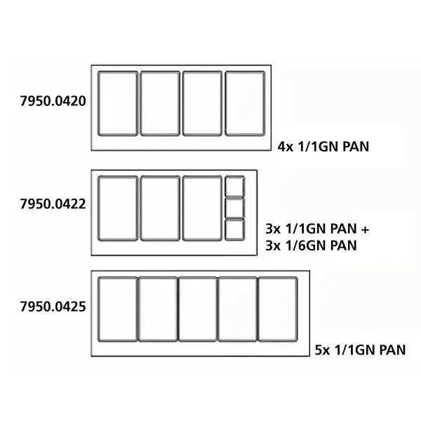 Saladette | STANDARD LINE | 3 Deuren (1/1 GN) | Boven 5x 1/1 GN | +2°C/+8°C | Geforceerd | Glasopzet | 1795x700x840/1365(h)mm