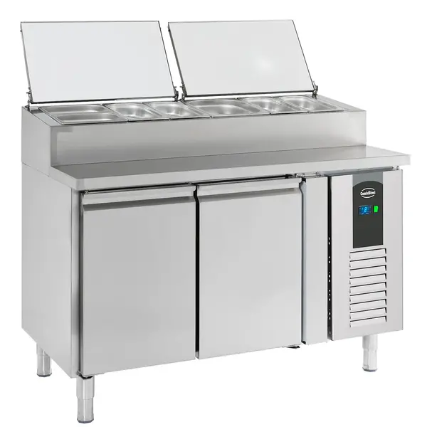 Saladette | STANDARD LINE | 258L | 2 Deuren (1/1 GN) | Boven 6x 1/3 GN | +2°C/+8°C | Geforceerd | Klapdeksels | 1360x700x1085(h)mm
