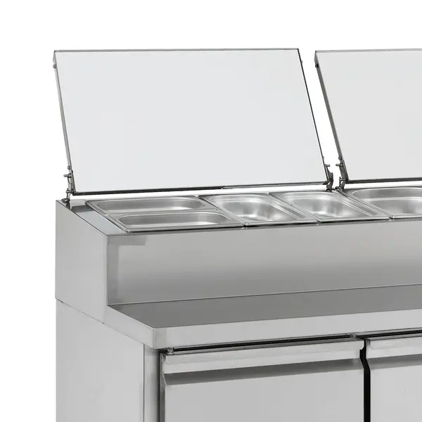 Saladette | STANDARD LINE | 258L | 2 Deuren (1/1 GN) | Boven 6x 1/3 GN | +2°C/+8°C | Geforceerd | Klapdeksels | 1360x700x1085(h)mm