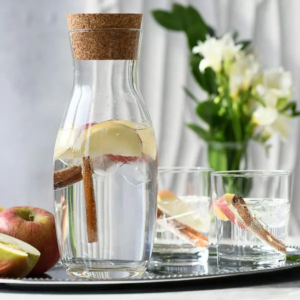 Karaf | PURE | Glas | 1.1L | Incl. Stop | Per Stuk | Ø98x250(h)mm