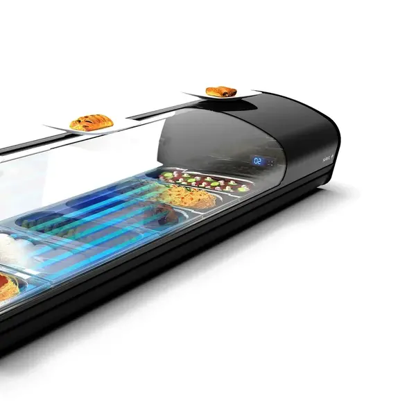 Tapasvitrine | SHARK | Zwart | 6x 1/3 GN | +2°C/+6°C | Statisch | 1 Niveau | 1320x395x270(h)mm