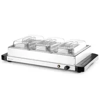 HENDI Warmhoudplaat | 3x 1/3 GN | 40°C/75°C | 0.4kW (230V) | Incl. GN-Bakken + Deksels | 657x381x161(h)mm