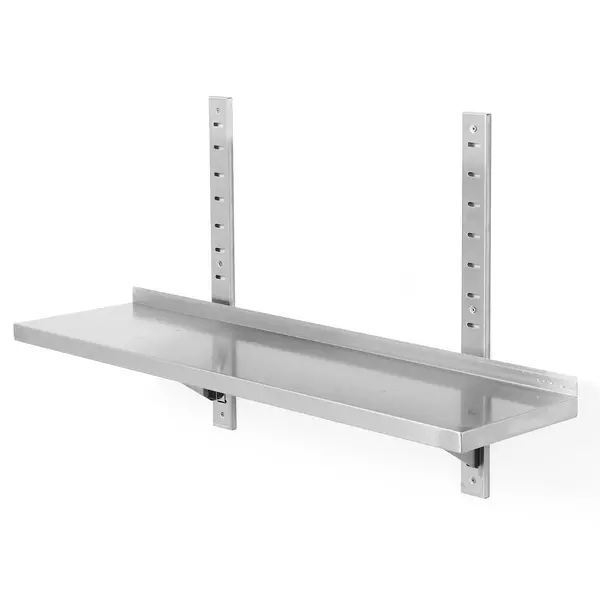 Wandschap | RVS | 1 Niveau | Verstelbare Hoogte | Diepte 300 | Hoogte 600 | Breedte 800-1400 | Incl. Bevestiging