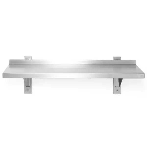 Wandschap | RVS | 1 Niveau | Verstelbare Hoogte | Diepte 300 | Hoogte 600 | Breedte 800-1400 | Incl. Wandbevestiging