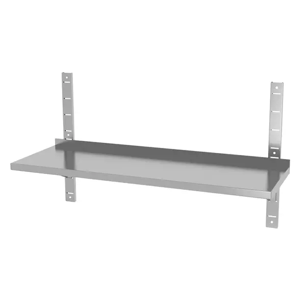 Wandschap | RVS | 1 Niveau | Verstelbare Hoogte | Diepte 300 | Hoogte 600 | Breedte 800-1400 | Incl. Wandbevestiging