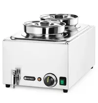 HENDI Hotpot Bain-Marie | RANGER | Elektrisch | 2x 4L | 30°C/85°C | 1kW (230V) | Aftapkraan | 332x605x315(h)mm