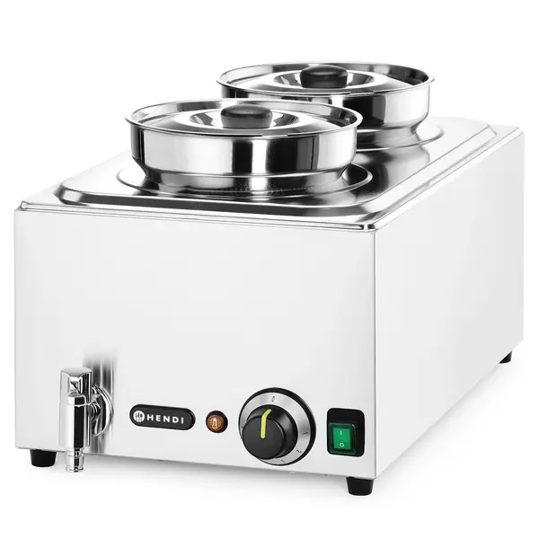 Hotpot Bain-Marie | RANGER | Elektrisch | 2x 4L | 30°C/85°C | 1kW (230V) | Aftapkraan | 332x605x315(h)mm