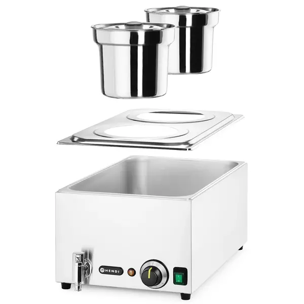 Hotpot Bain-Marie | RANGER | Elektrisch | 2x 4L | 30°C/85°C | 1kW (230V) | Aftapkraan | 332x605x315(h)mm