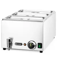 HENDI Bain-Marie | RANGER | Elektrisch | 1/1 GN | 30°C/85°C | 1kW (230V) | Aftapkraan | Incl. GN-Bakken | 332x605x242(h)mm