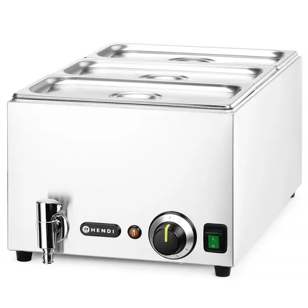 Bain-Marie | RANGER | Elektrisch | 1/1 GN | 30°C/85°C | 1kW (230V) | Aftapkraan | Incl. GN-Bakken | 332x605x242(h)mm