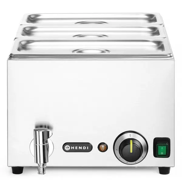 Bain-Marie | RANGER | Elektrisch | 1/1 GN | 30°C/85°C | 1kW (230V) | Aftapkraan | Incl. GN-Bakken | 332x605x242(h)mm