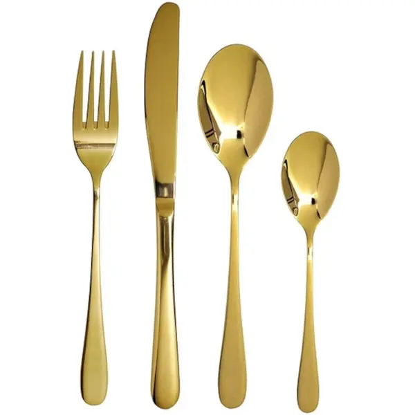 Tafelmessen | PRINCESS GOLD | RVS | 12 Stuks | Lengte 230mm