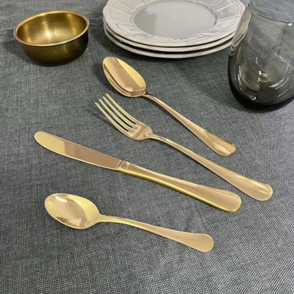 Tafelmessen | PRINCESS GOLD | RVS | 12 Stuks | Lengte 230mm