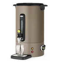 HENDI Verwarmde Drankendispenser | UNIQ (Design by Bronwasser) | Taupe | 16L | 30°C/100°C | 1.65kW (230V) | Enkelwandig | Lekbak | 357x380x502(h)mm 