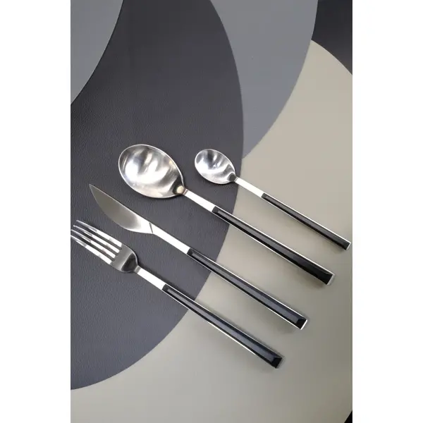 Tafelmessen | PRO BLACK | RVS/Kunststof | 12 Stuks | Lengte 225mm