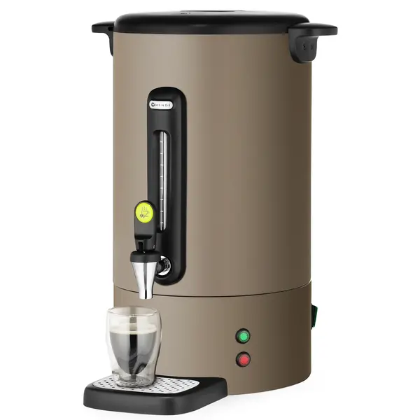 Koffiepercolator | UNIQ (Design by Bronwasser) | Taupe | 14L | Warmhoudfunctie | 1.75kW (230V) | Enkelwandig | Lekbak | 357x380x502(h)mm