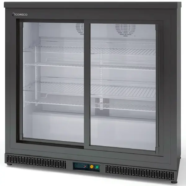 Barkoelkast | ERH | 225L | Zwart | +2°C/+8°C | Geforceerd | Schuifdeuren | Temperatuuralarm | 925x520x850(h)mm