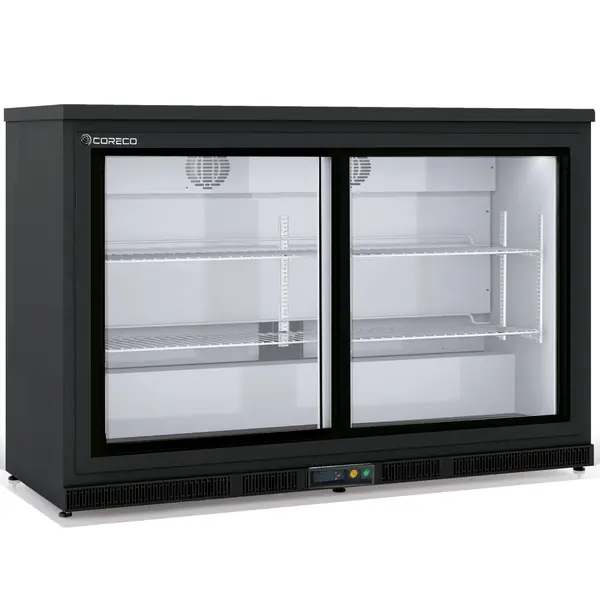 Barkoelkast | ERH | 320L | Zwart | +2°C/+8°C | Geforceerd | Schuifdeuren | Temperatuuralarm | 1375x520x850(h)mm