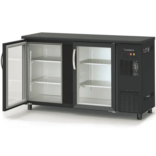 Barkoelkast | SB | 325L | Zwart | 0°C/+7°C | Geforceerd | Draaideuren | Temperatuuralarm | 1465x530x850(h)mm
