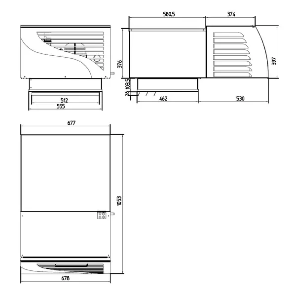 Plafondunit | POLARIK | 3.5-6.5m³ | -15°C/-25°C | 0.56kW (230V) | 678x1053x527(h)mm