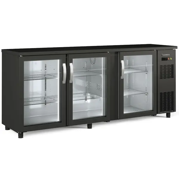 Barkoelkast | SB | 490L | Zwart | 0°C/+7°C | Geforceerd | Draaideuren | Temperatuuralarm | 2025x530x850(h)mm