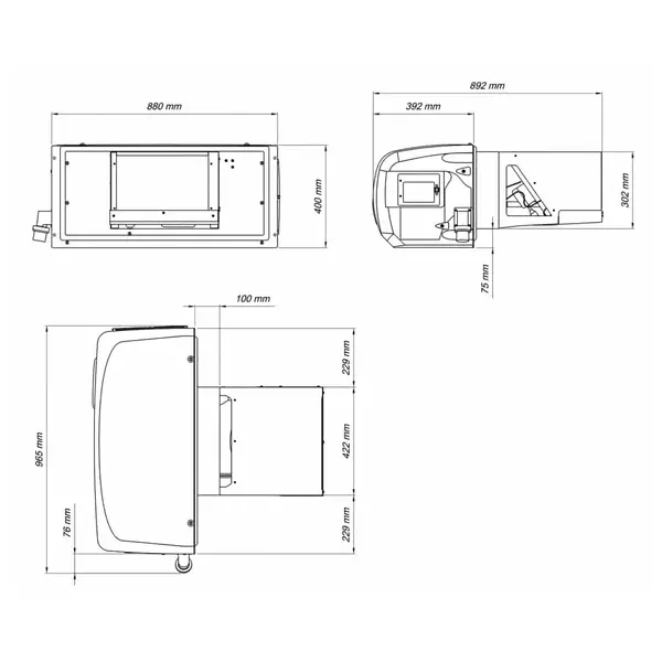 Trailer Unit | ARKTIK | ≤12m³ | +2°C/+10°C | 0.86kW (230V) | Stof-/Waterbestendig | 965x892x400(h)mm