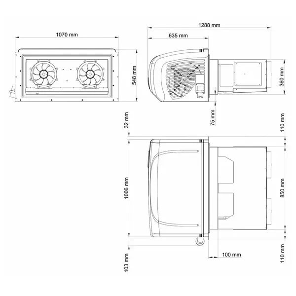 Trailer Unit | ARKTIK | ≤14m³ | -20°C/+10°C | 2.39kW (230V) | Stof-/Waterbestendig | 1141x1288x548(h)mm