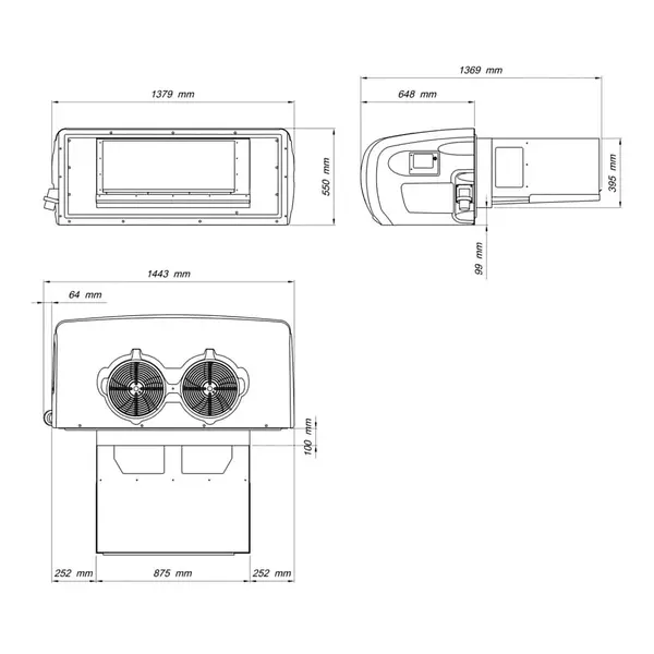 Trailer Unit | ARKTIK | ≤32m³ | +2°C/+10°C | 2.85kW (400V) | Stof-/Waterbestendig | 1443x1369x550(h)mm