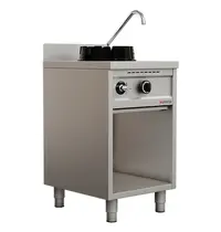 UNNINOX Wokfornuis | Gas | 1 Brander (15kW) | Waterkraan | Open Onderkast | 500x600x850/1000(h)mm