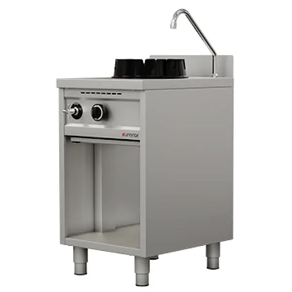 Wokfornuis | Gas | 1 Brander (15kW) | Waterkraan | Open Onderkast | 500x600x850/1000(h)mm