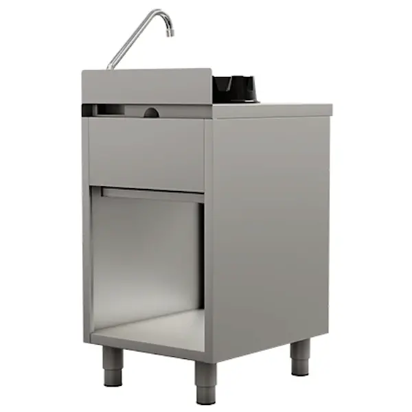 Wokfornuis | Gas | 1 Brander (15kW) | Waterkraan | Open Onderkast | 500x600x850/1000(h)mm