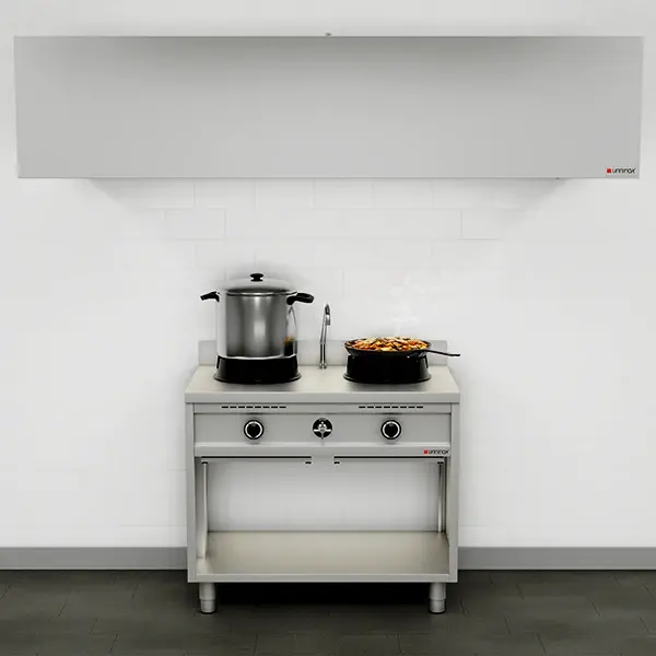 Wokfornuis | Gas | 2 Branders (2x 15kW) | Waterkraan | Open Onderkast | 1000x600x850/1000(h)mm