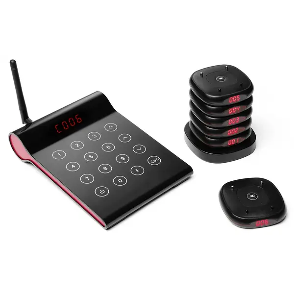 Oproepsysteem | Controller + Laadstation + 10 Piepers | Draadloos (Oplaadbaar) | Bereik 500m