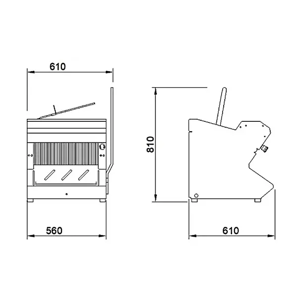 Broodsnijmachine | S4-SERIES | Brood 420x300mm | Div. Snijdikten | Handmatig | 0.75kW (230V) | Optioneel Onderstel | 610x610x810(h)mm